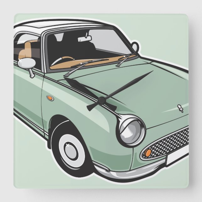 Nissan Figaro Emerald Grönt Fyrkantig Klocka (Framsida)