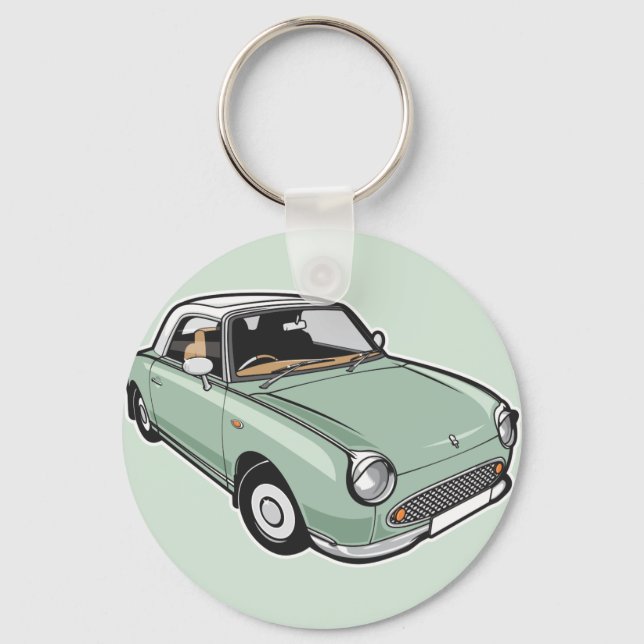 Nissan Figaro Emerald Grönt Nyckelring (Framsida)