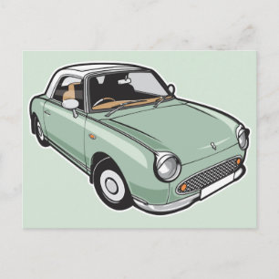Nissan Figaro Emerald Grönt Vykort