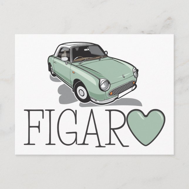 Nissan Figaro Emerald Grönt Vykort (Framsida)