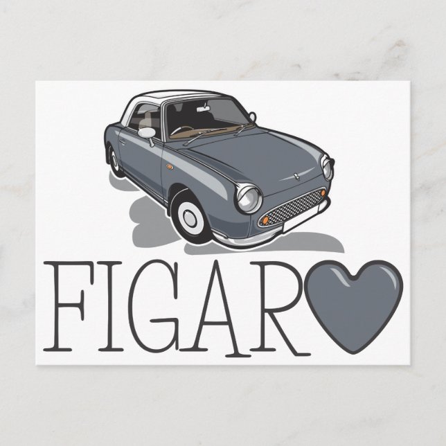 Nissan Figaro Lapiz Grått Vykort (Framsida)