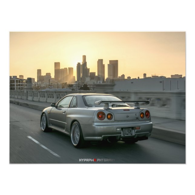 NISSAN GT-R34 SKYLINE IN LOS ANGELES FOTOTRYCK (Framsidan)