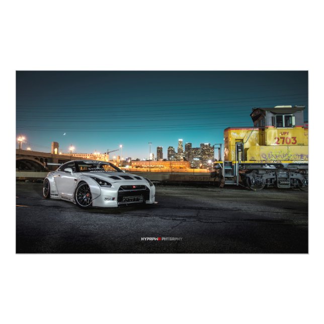 Nissan GT-R35 Libertypromenad i Los Angeles Fototryck (Framsidan)