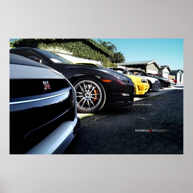 Nissan GT-R Skyline Photo Shoot R35, R34, R33, R32 Poster (Framsidan)