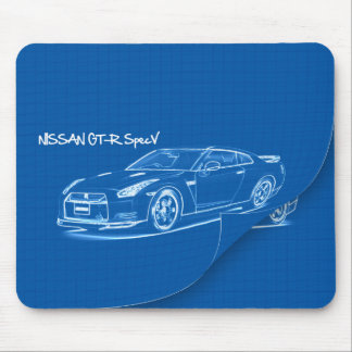 Nissan GT-r SpecV ritning Mousepad Musmatta
