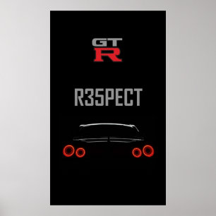 Nissan Gtr konst för fodral kuddar och konsttavlor Poster