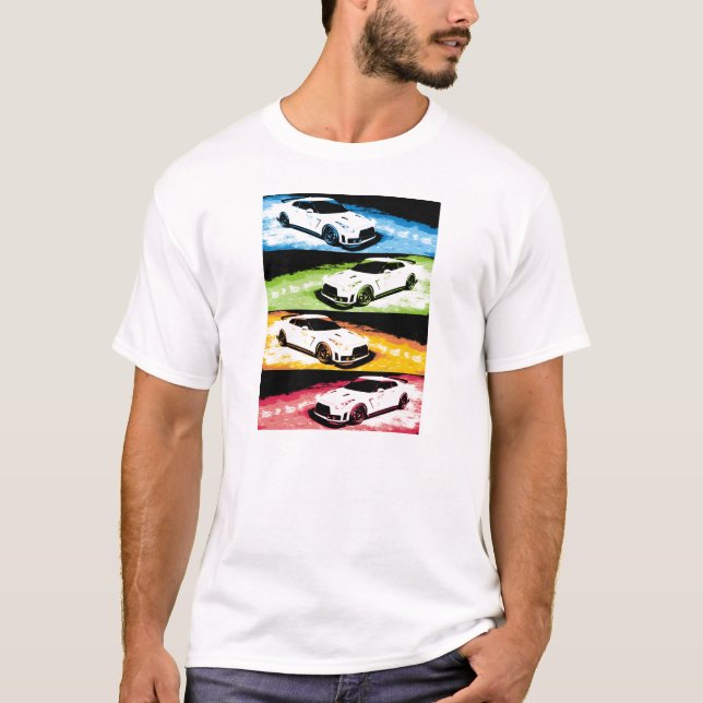 Nissan GTR pop-konst T Shirt (Framsida)