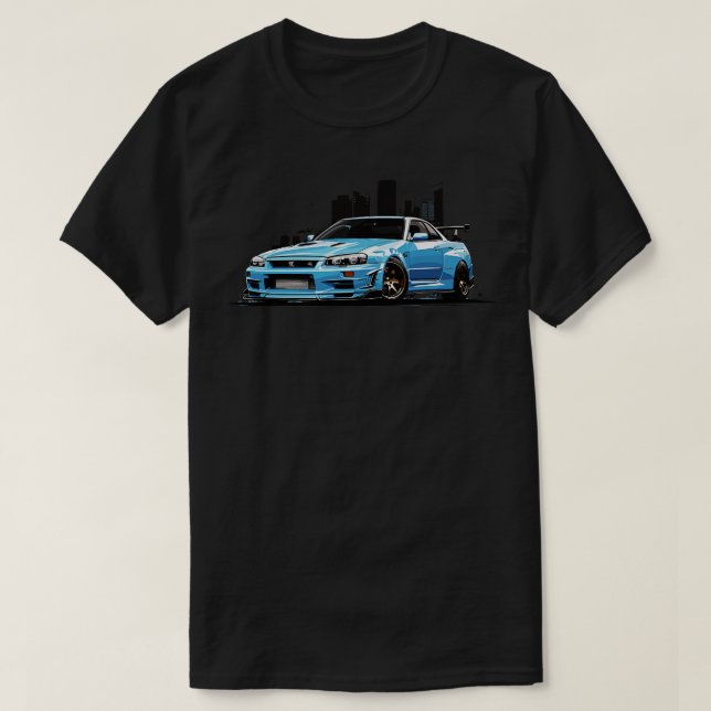 Nissan Gtr R34 1 T Shirt (Design framsida)