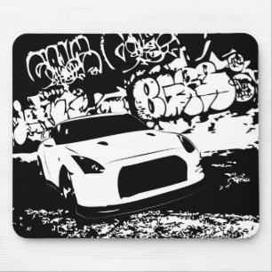 Nissan horisont som ÄR GTR med grafittibakgrund Musmatta