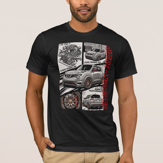 Nissan Juke Nismo RS JDM Manga Panel T Shirt (Framsida)