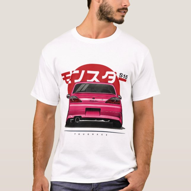 Nissan Silvia S15 Spec R Aero SR20DET JDM Bil T Shirt (Framsida)