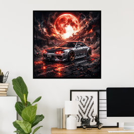Nissan Silvia S15 Under en blodröd måne Poster