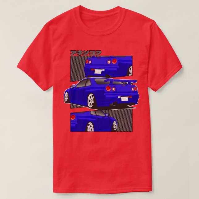 Nissan Skilyne GTR r34 T Shirt (Design framsida)