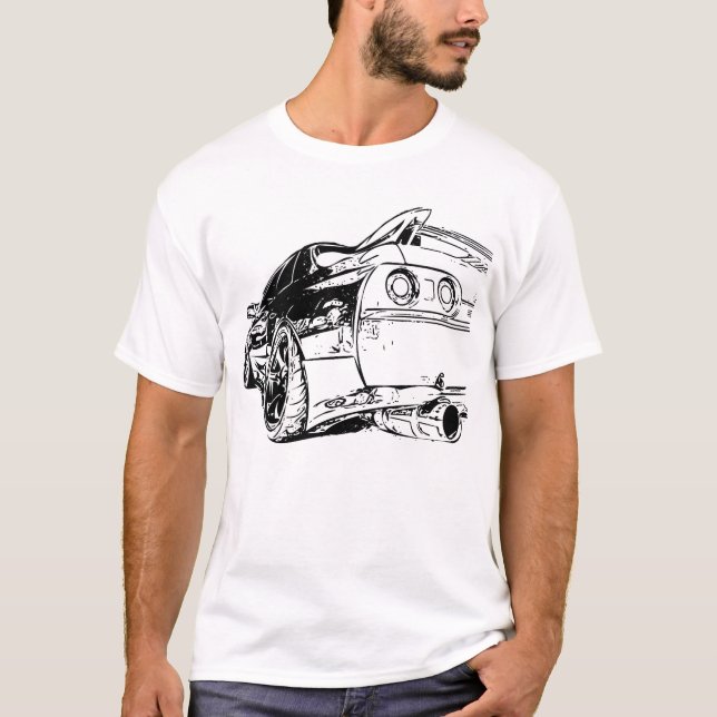Nissan SKYLINE Graphic T Shirt (Framsida)