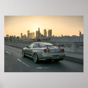 Nissan Skyline GT-R34 i Los Angeles Poster