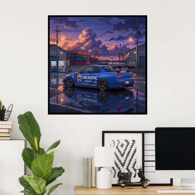 Nissan Skyline GT-R R34 Poster (Hemmakontoret)