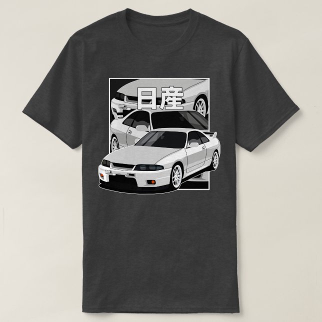 Nissan Skyline Gtr33 Japanska Tecknader T Shirt (Design framsida)