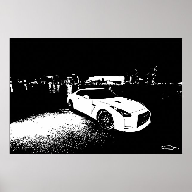 Nissan Skyline GTR City Shot Poster (Framsidan)