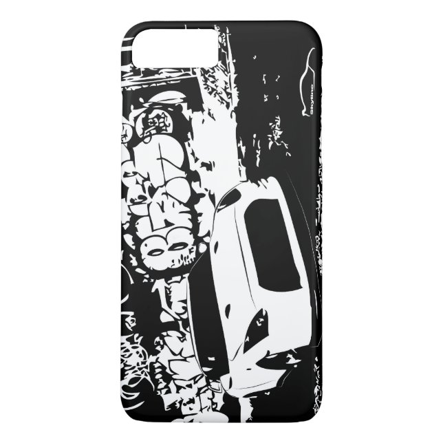 Nissan Skyline GTR med Graffiti Backdrop Case-Mate iPhone Skal (Baksida)