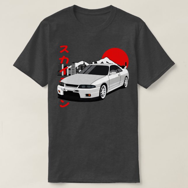 Nissan Skyline GTR R33 JDM Stil T Shirt (Design framsida)