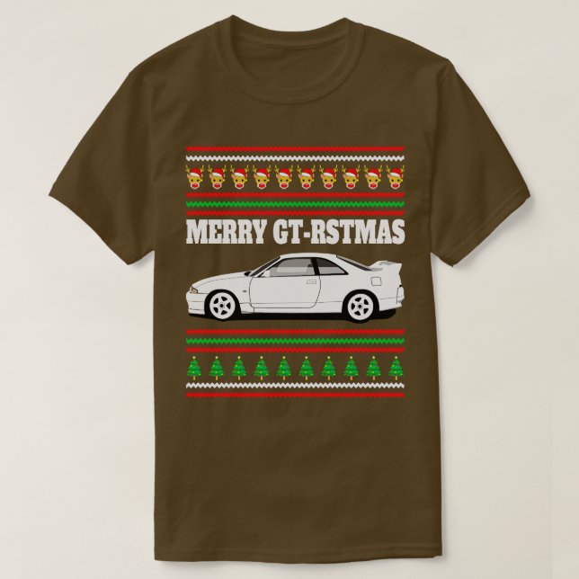 Nissan Skyline GTR R33 Merry Gtrstmas T Shirt (Design framsida)