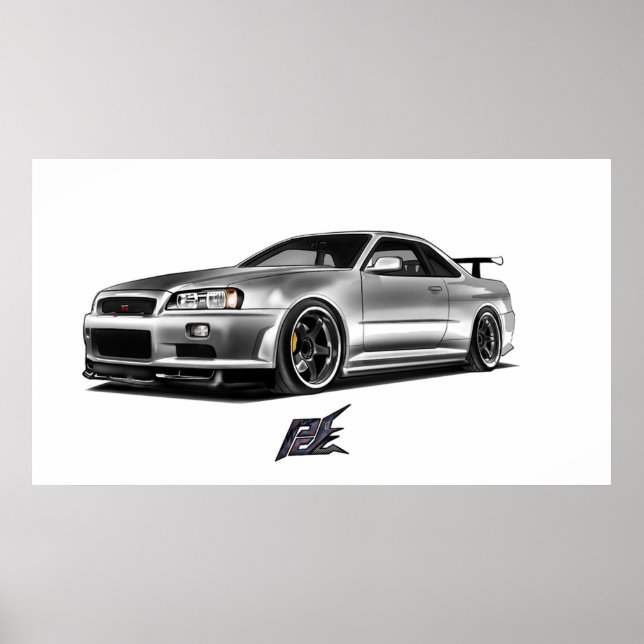 nissan skyline gtr r34 poster (Framsidan)
