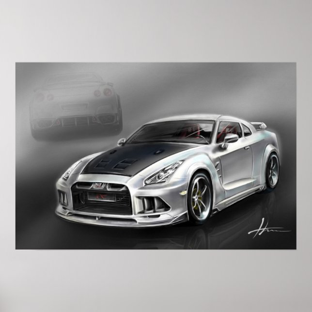 Nissan Skyline GTR R35 Poster (Framsidan)