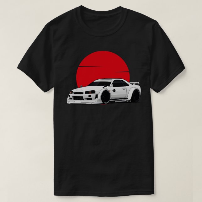 Nissan Skyline R34 GTR T Shirt (Design framsida)