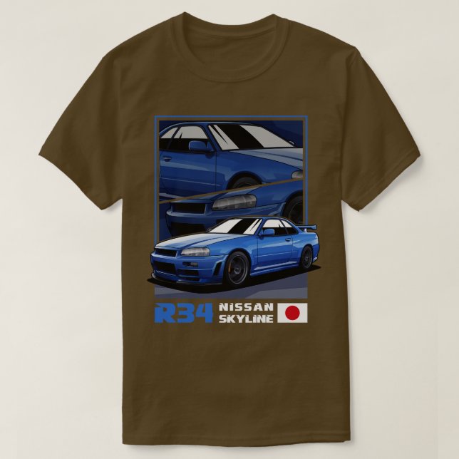 Nissan Skyline R34 T Shirt (Design framsida)