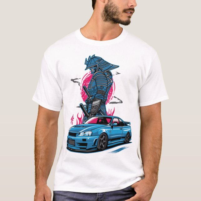 Nissan Skyline R34 T-ShirtNissan Skyline R34 T Shirt (Framsida)