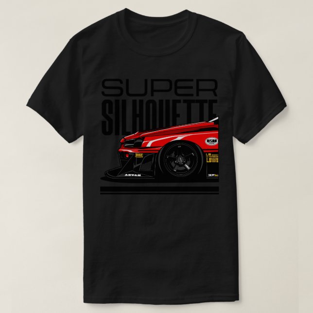 Nissan Skyline R 34 Toppen Silhouette T Shirt (Design framsida)