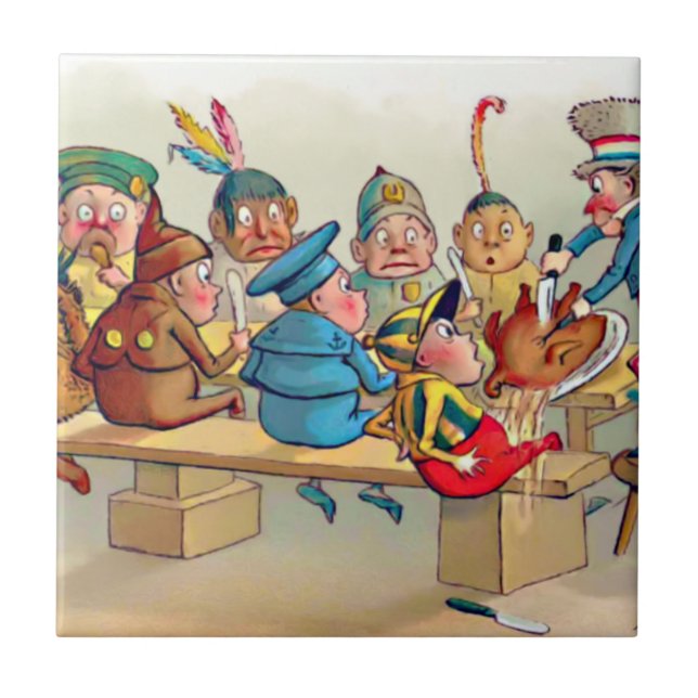 Nisse julmiddagen kakelplatta (Framsidan)