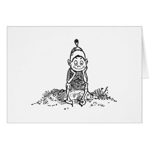 Nisse på ett avbrott hälsningskort