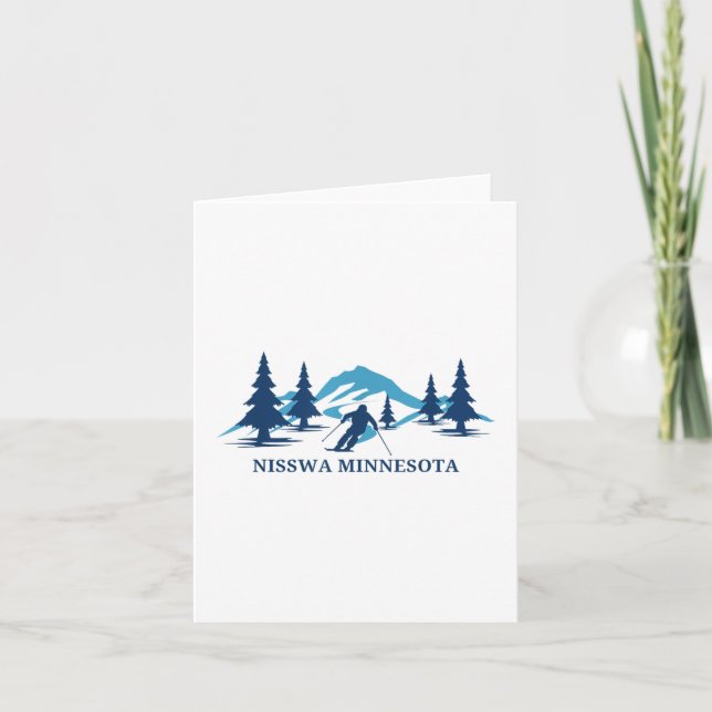 Nisswa Minnesota Ski Resort Skiing Skier _1 Kort (Framsida)