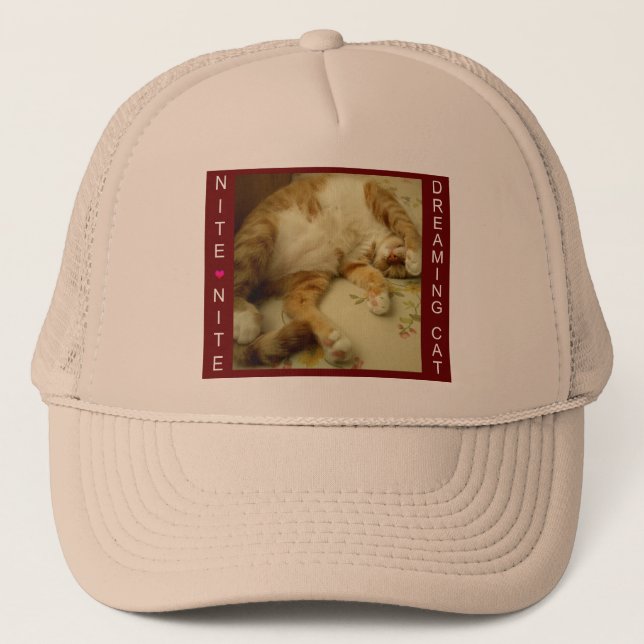 Nite Nite som drömm katten, kopplar ihop hattar Truckerkeps (Framsida)