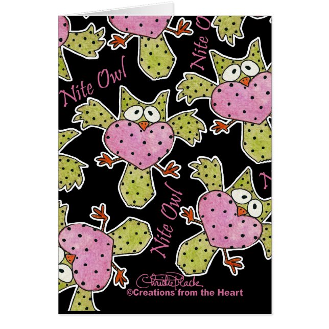 Nite Uggla Collage Hälsningskort (Framsidan)