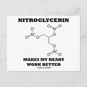 Nitroglycerin gör att mitt hjärta fungerar bättre vykort
