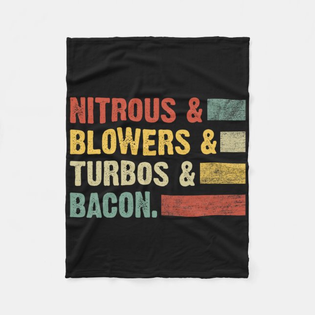 Nitrous Blowers Turbos Bycon Food Retro Bq Kött Fleecefilt (Framsidan)
