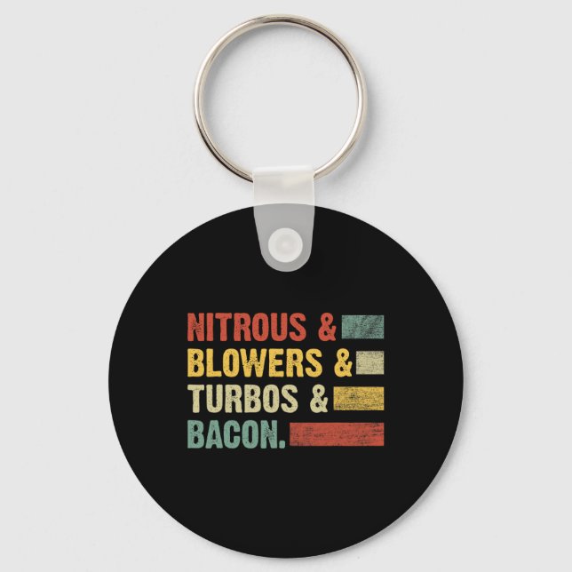 Nitrous Blowers Turbos Bycon Food Retro Bq Kött Nyckelring (Framsida)