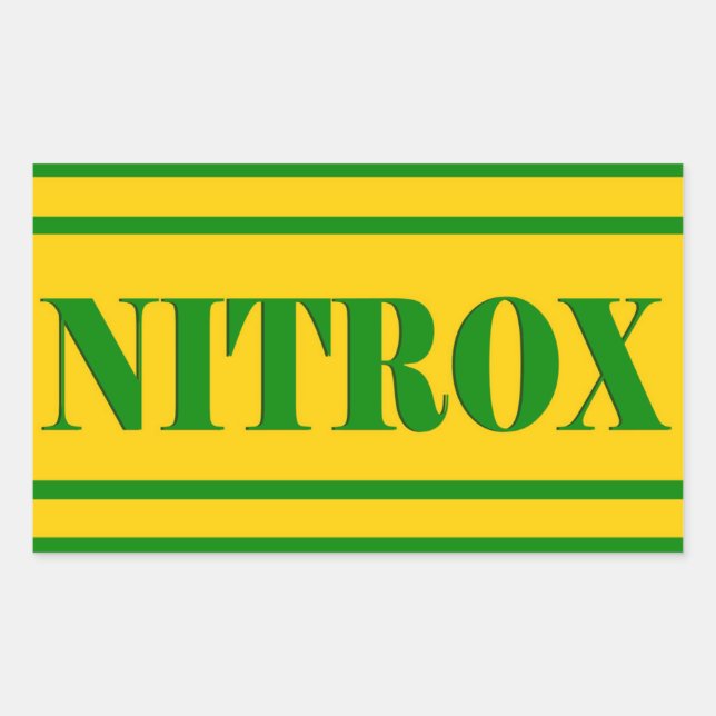 NITROX DIVANDE LOGOTYP NITROX SCUBA DIVER - REKTANGULÄRT KLISTERMÄRKE (Framsida)