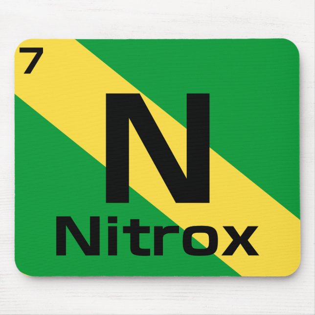 Nitrox Dykflagga Periodiska Systemet Musmattor (Framsidan)