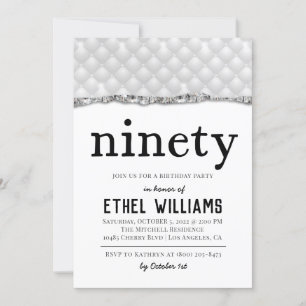 Nittio Diamond Birthday-inbjudan Inbjudningar
