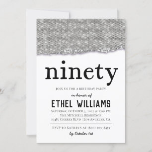 Nittio Diamond Birthday-inbjudan Inbjudningar