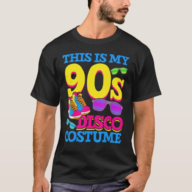 Nittio Disco Costume Party Music Retro 90-talet T Shirt (Framsida)