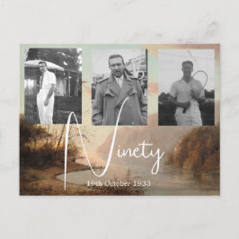 Nittioårs födelsedags Tropical Foto Inbjudan 