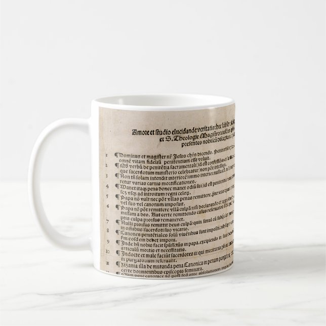 Nittiofem Theses (Martin Luther) Kaffemugg (Vänster)