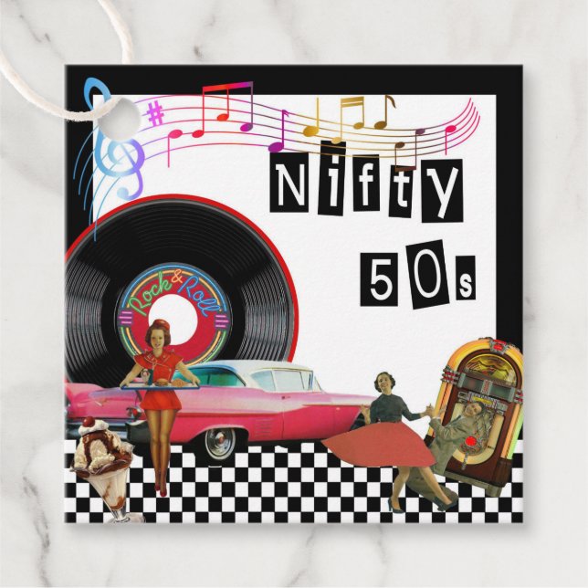 Nitton 50-tal gåvor etiketter (Framsida)