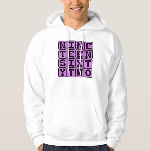 Nitton Sextiotvå, År 1962 Sweatshirt Med Luva (Framsida)