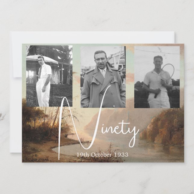 Nittonde 90:e födelsedag - inbjudan till Tropiskt  (Framsida)