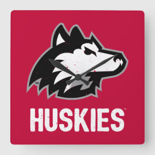 NIU Huskies Distress Fyrkantig Klocka